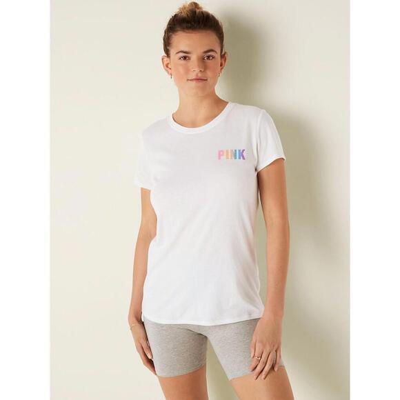 PINK Victoria's Secret T-shirt and Biker shorts - Picture 2 of 3